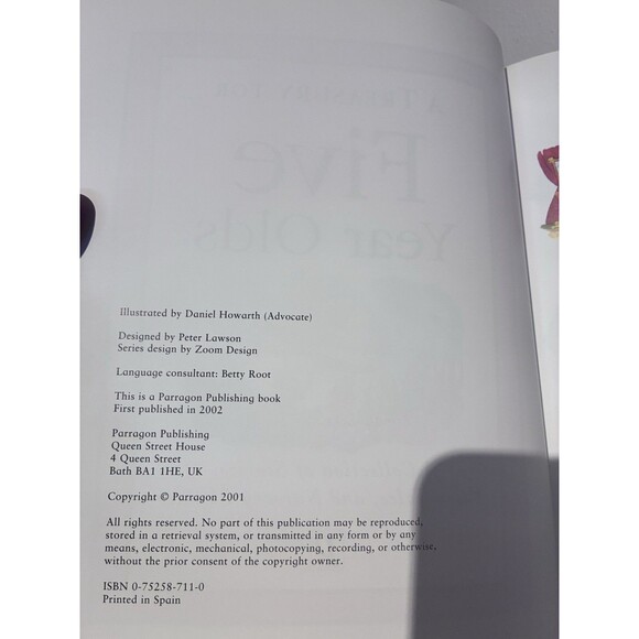 A Treasury for Five Year Olds Parragon Publishing 2002 Hardcover - Picture 8 of 8